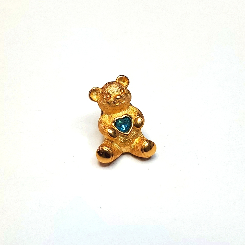 Vintage Avon teddy bear with light blue heart